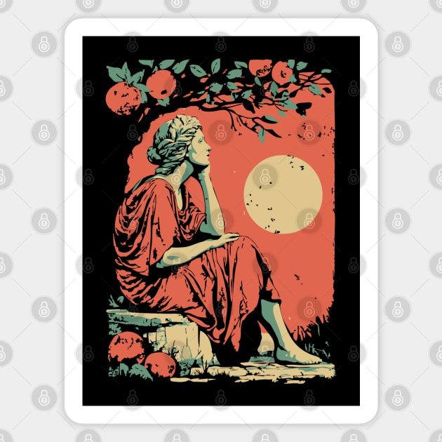 Roman Goddess of the Harvest Grove - Vintage Mythology Art Magnet by TuncGK